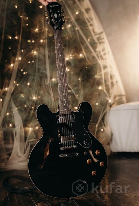 Электрогитара Epiphone ES-335 DOT EBONY — фото 1