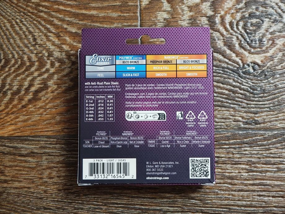 Комплекты струн Elixir 13-56 фосфорная бронза — фото 8