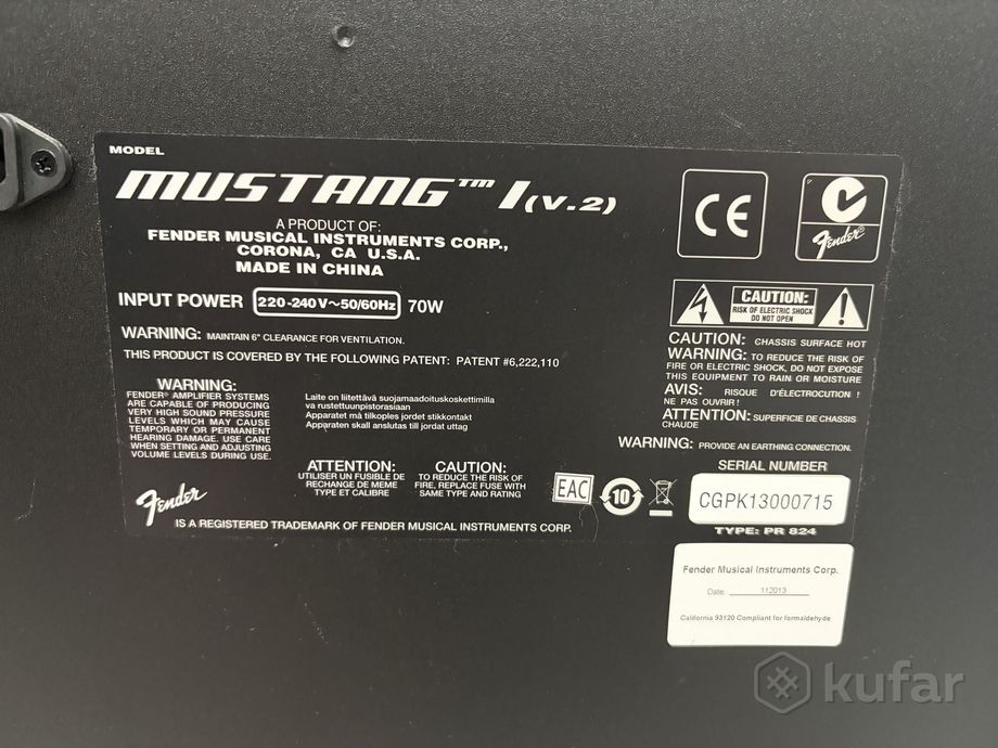 Комбоусилитель гитарный Fender Mustang 1 (v.2) — фото 5