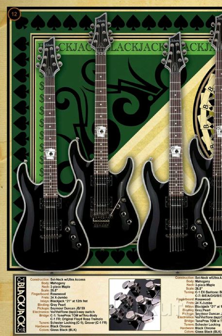 Schecter C-1 FR BlackJack электрогитара — фото 8