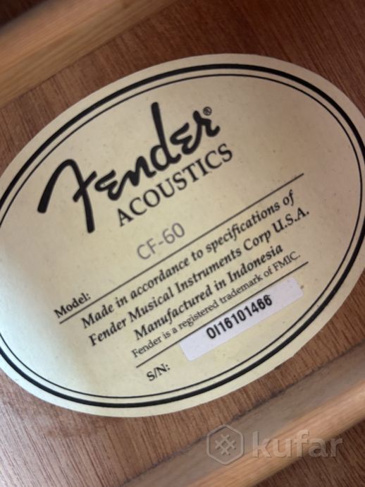 Гитара акустическая Fender CF-60 — фото 8
