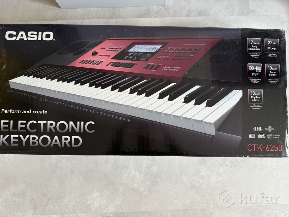Синтезатор CASIO CTK-6250 с подставкой и чехлом — фото 6