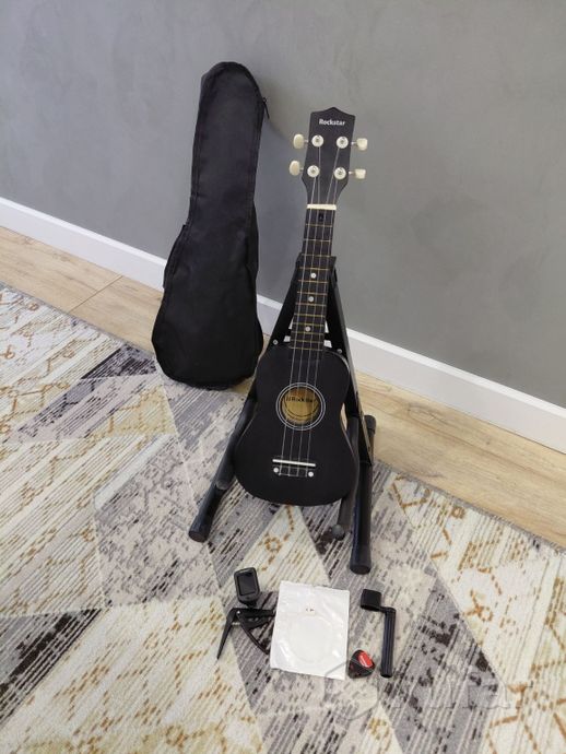 Укулеле ROCKSTAR + ПОДАРАК-аксессуары и подставка — фото 1