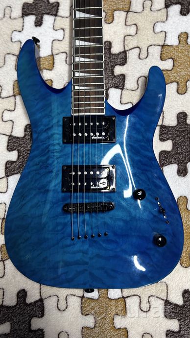 Jackson JS32TQ Dinky Arch Top (Transparent Blue) — фото 3