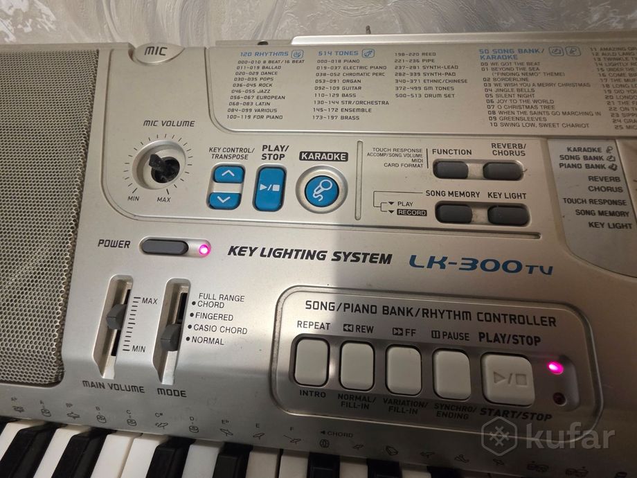 Синтезатор Casio LK-300TV со стойкой — фото 3