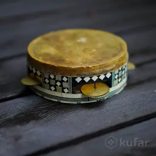 Бубен (дэф) винтажный, натуральная кожа 13,5 см
