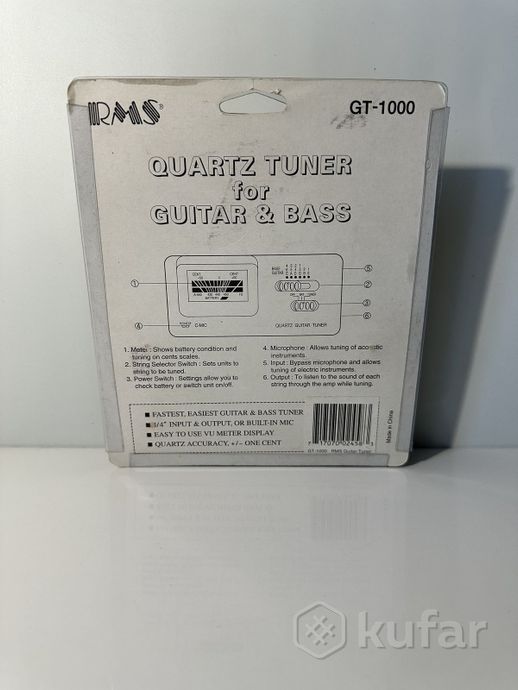 Кварцевый тюнер RMS для гитары и баса — фото 2