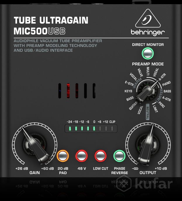 Преамп ламповый Behringer Ultragain Mic500USB — фото 1