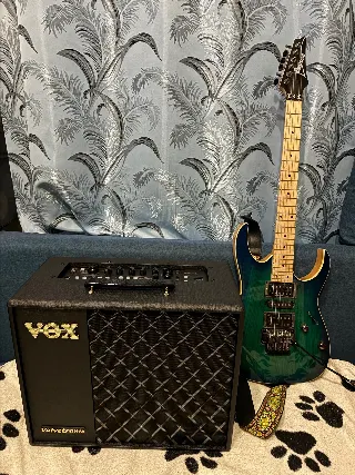 Продам отличный сетап гитара ibanez rg370ahmz и комбик Vox vt40x