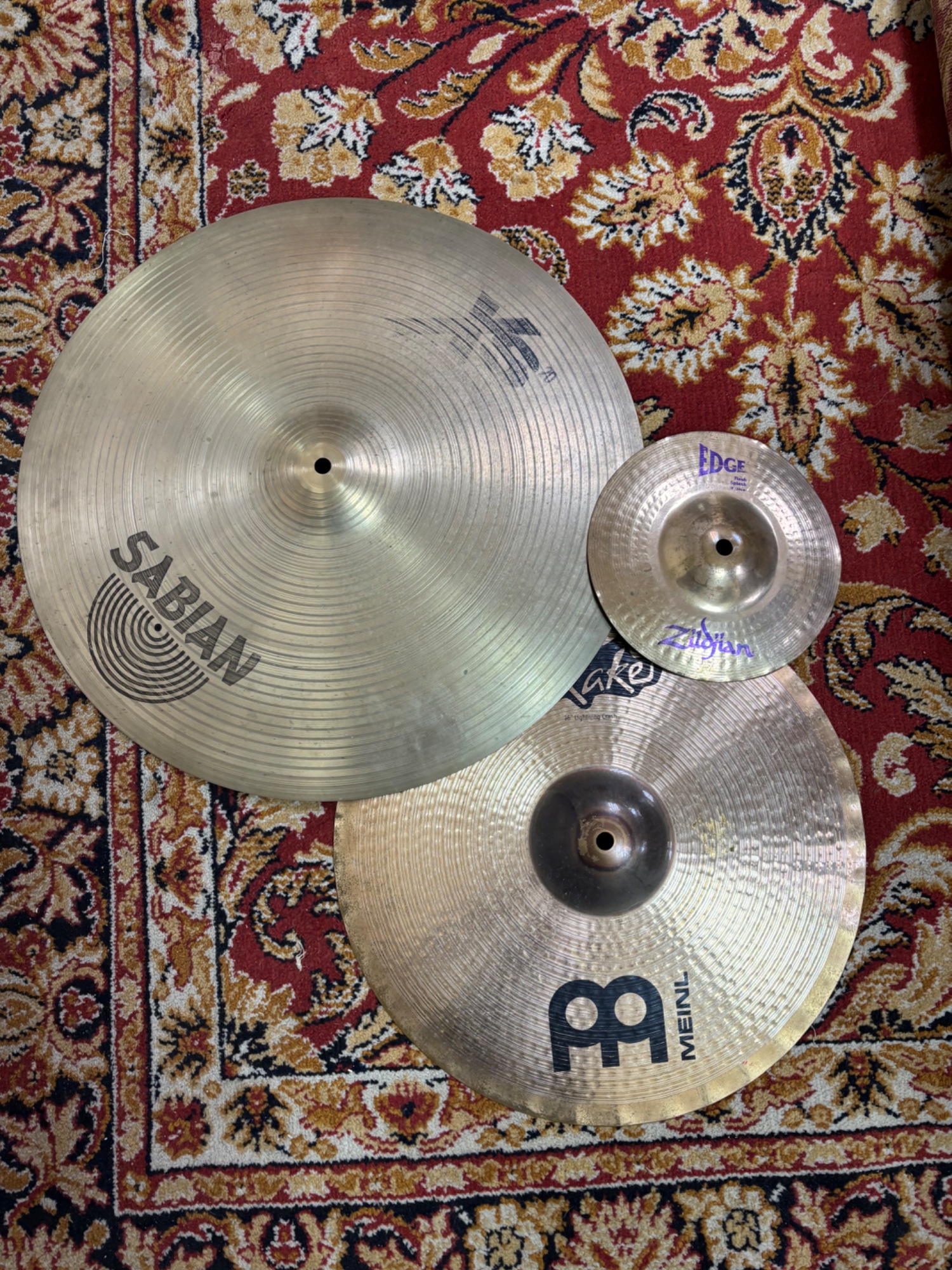 Комплект тарелок (Meinl Raker 16", Sabian XS20 China 18", Zildjian Edge 8") — фото 1